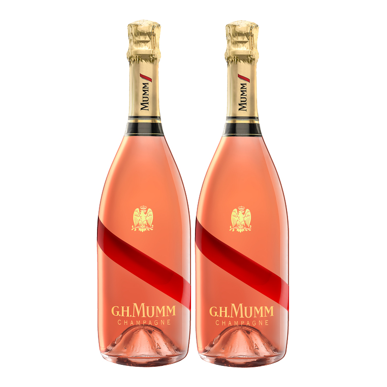 G.H. Mumm Champagner 2er Set Grand Cordon Rose 0,75L (12% Vol) - [Enthält Sulfite]