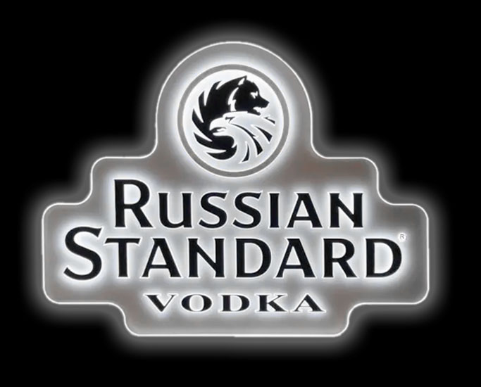 Russian Standard Vodka Leuchtschild Werbeschild Werbetafel Leuchtreklame LED Beleuchtet zum aufhängen