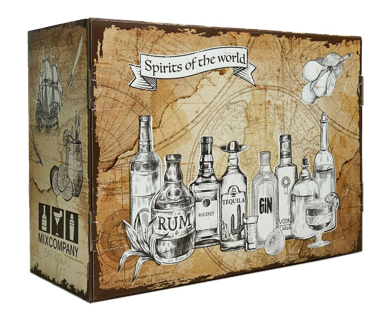 Spirituosen Adventskalender Tasting  - 24x verschiedene Spirituosen im Kalender Probierset - Gin Vodka Rum Tequila Whisky Likör 