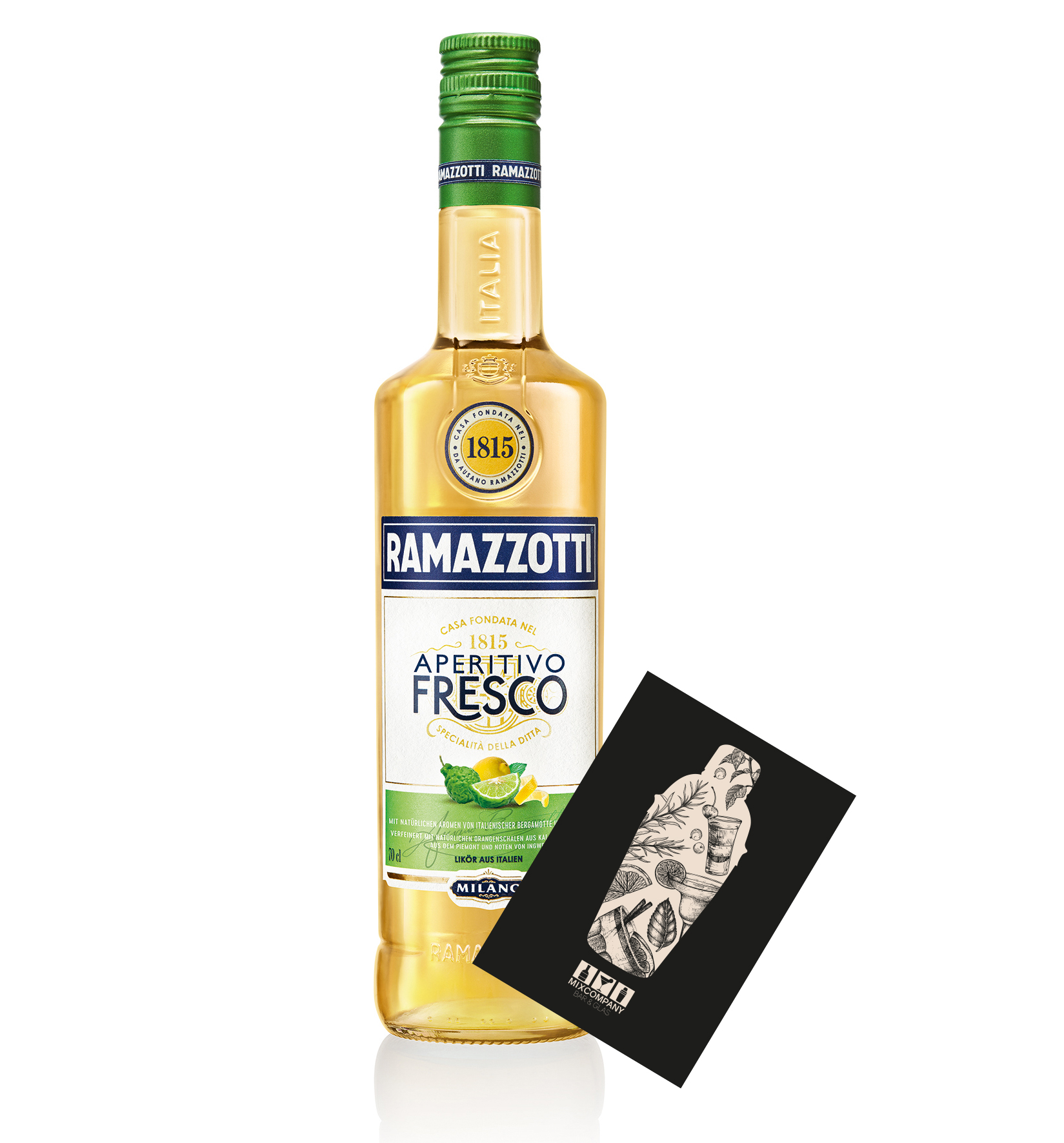 Ramazzotti Fresco Aperitivo 0,7L (15% Vol) Aromen von Bergamotte und Zitrone- [Enthält Sulfite]