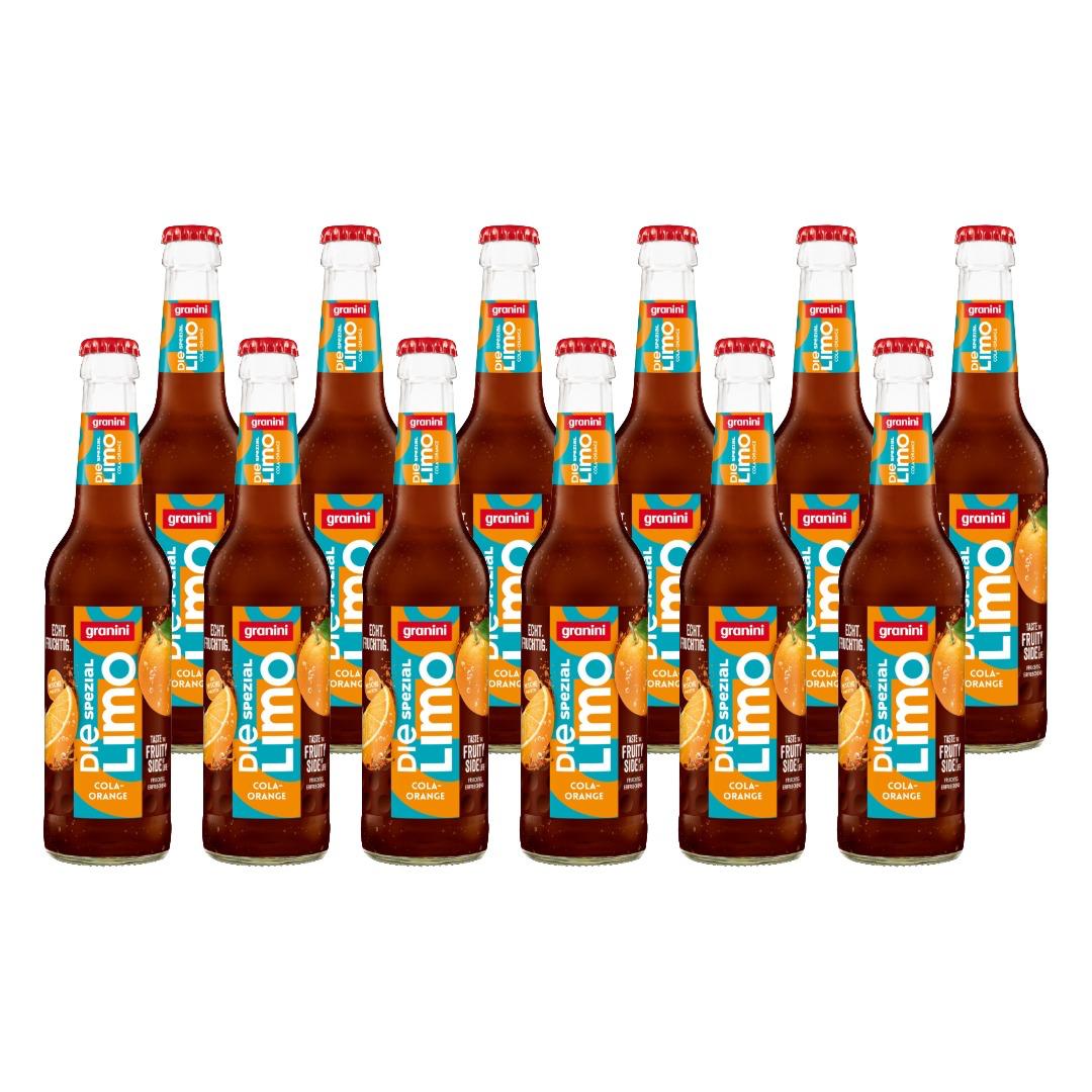 granini Die Limo Spezial Cola-Orange 12x 0,33L – Erfrischungsgetränk mit Cola- & Orangengeschmack, inkl. Pfand MEHRWEG