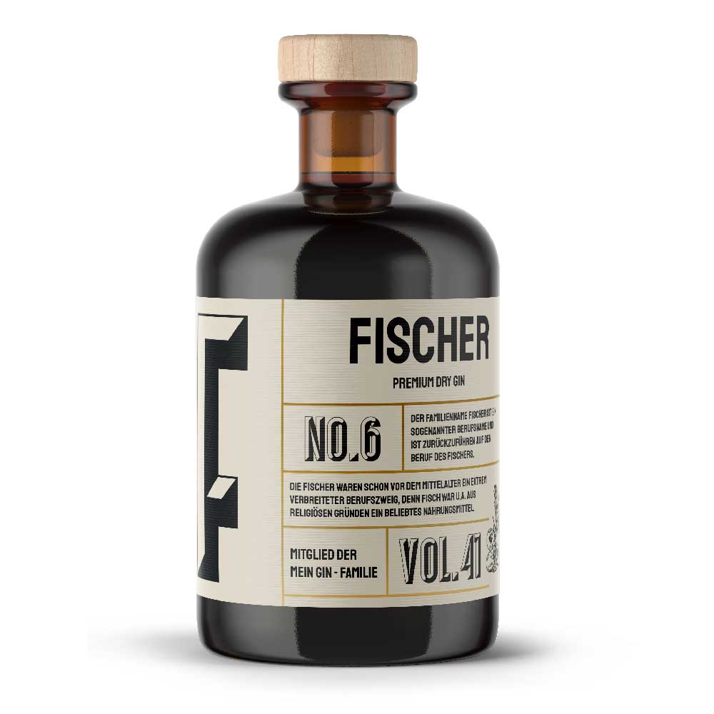 Mein Gin - Fischers Premium Dry Gin No6 - Der Fischer Gin 0,5L (41% Vol)