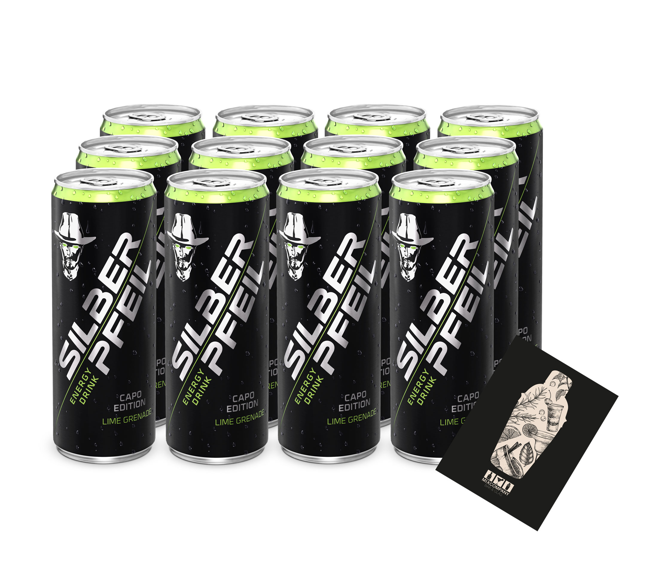 Silberpfeil Capo Edition 12er Set Energy Drink Lime Grenade 12x 0,25L inkl. Pfand EINWEG