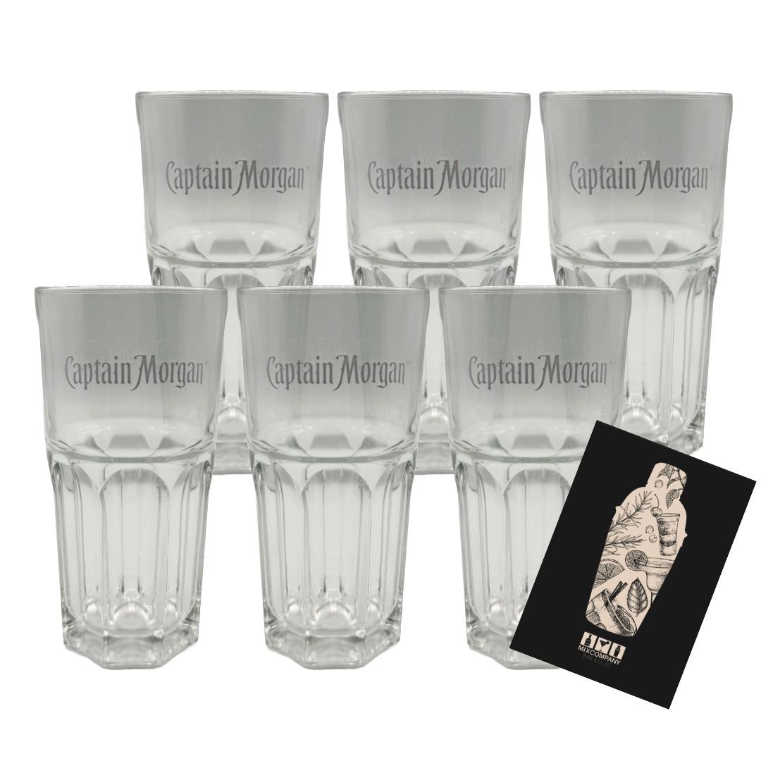 Captain Morgan 6er-Set Longdrinkglas - Longdrinkgläser 2cl und 4cl geeicht