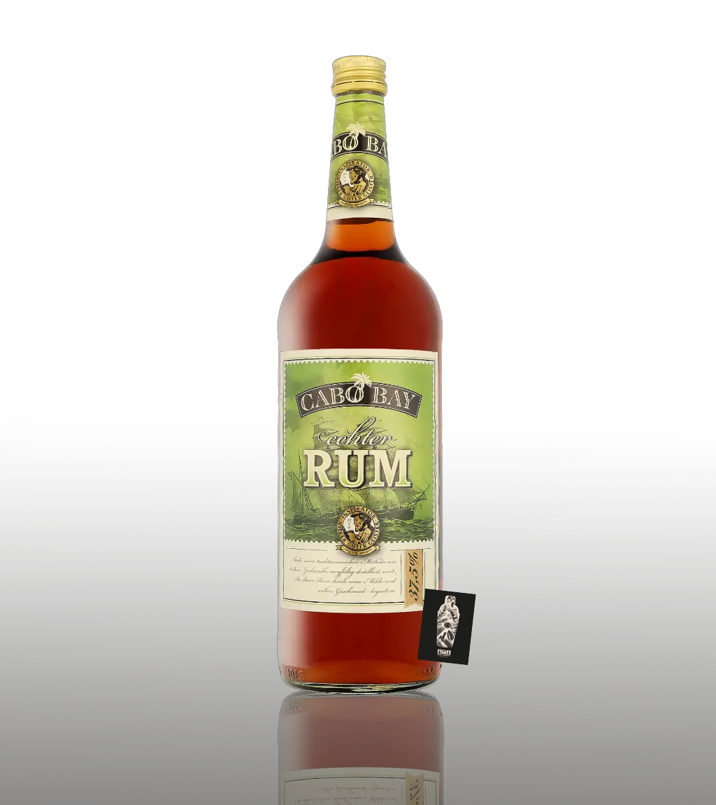 Cabo Bay echter Rum 1L (37,5% vol.) sorgfältig gebrannt inkl. Mixcompany Postkarte- [Enthält Sulfite]