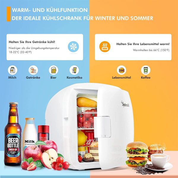 Mini-Kühlschrank 2in1 Kühl- und Heizfunktion für Getränke/Dosen