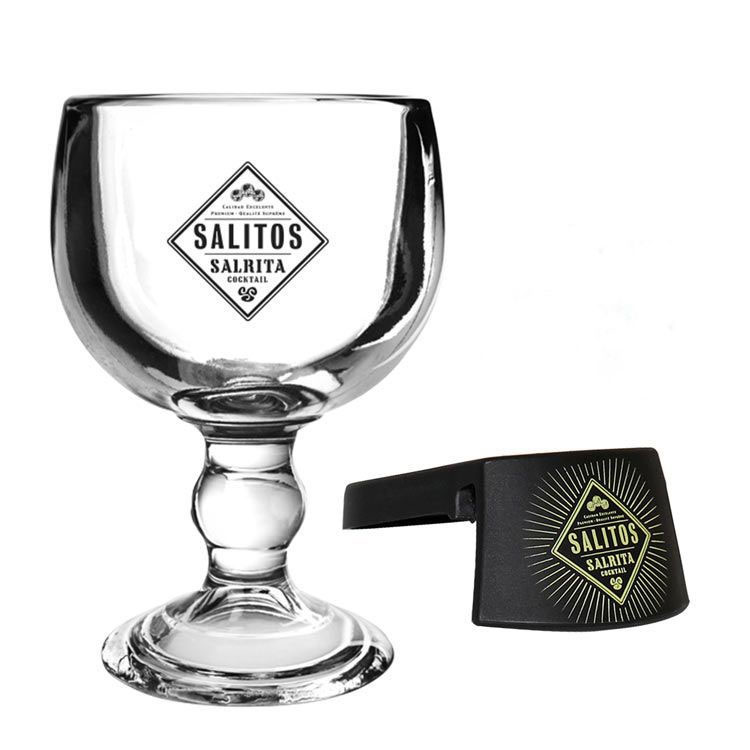 Salitos Glas Salitos Salrita Ballon Glas 1 Stück Pokal + Flaschen Halterung