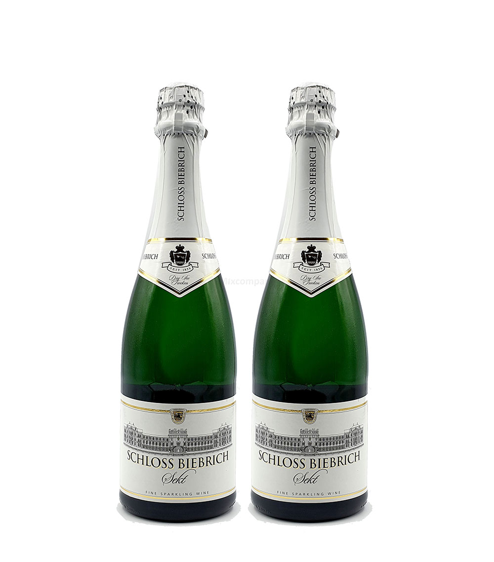 Schloss Biebrich 2er Set Sekt Trocken 2x 0,75L (11% Vol)- [Enthält Sulfite]