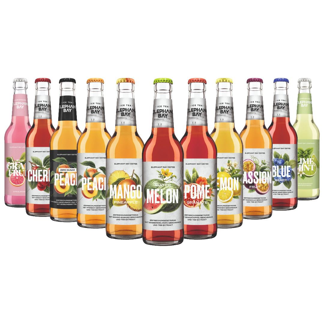 Elephant Bay 11er Tasting Set – Ice Tea & Lemonade Probierpaket 11×330 ml – Mehrwegflaschen inkl. Pfand