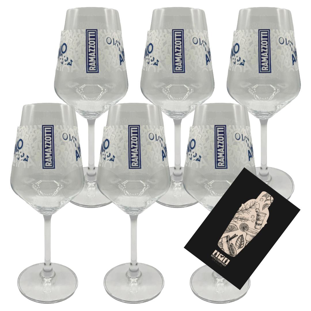 Ramazzotti 6er-Set Cocktailglas - Stilvolle Gläser für Aperitivo & Cocktails