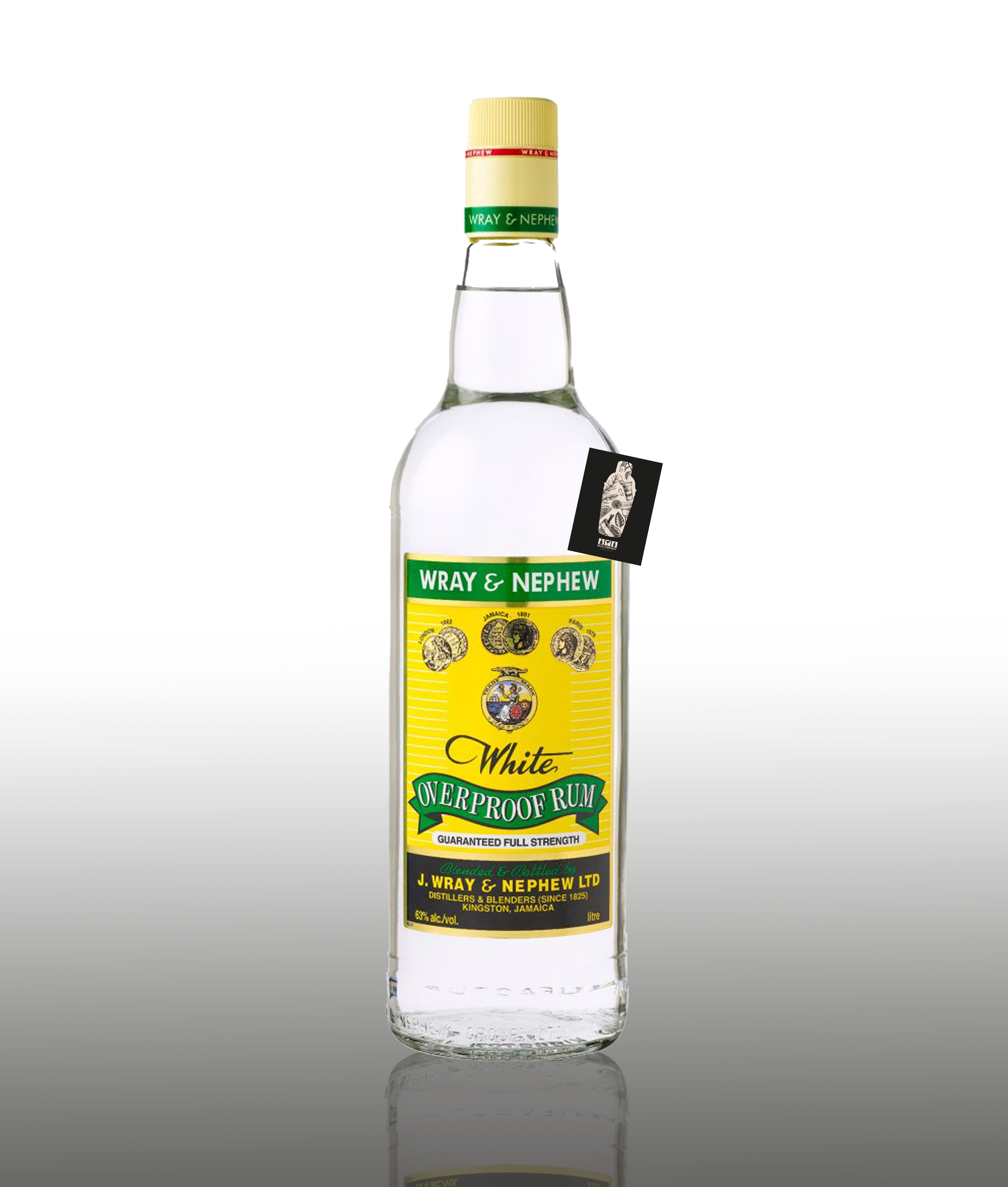 Wray & Nephew White overproof Rum 0,7L (63% vol.)inkl. Mixcompany Postkarte- [Enthält Sulfite]