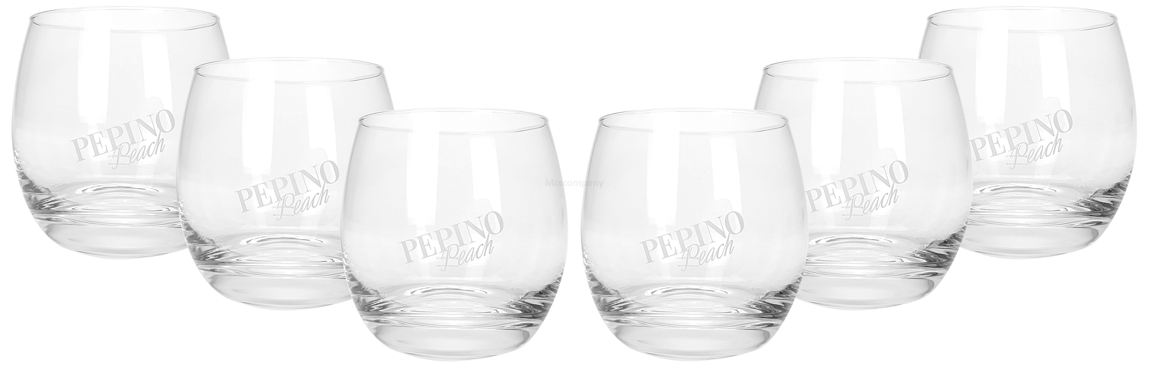 Pepino Peach Tumbler Glas Gläser Set - 6x Gläser 2/4cl geeicht
