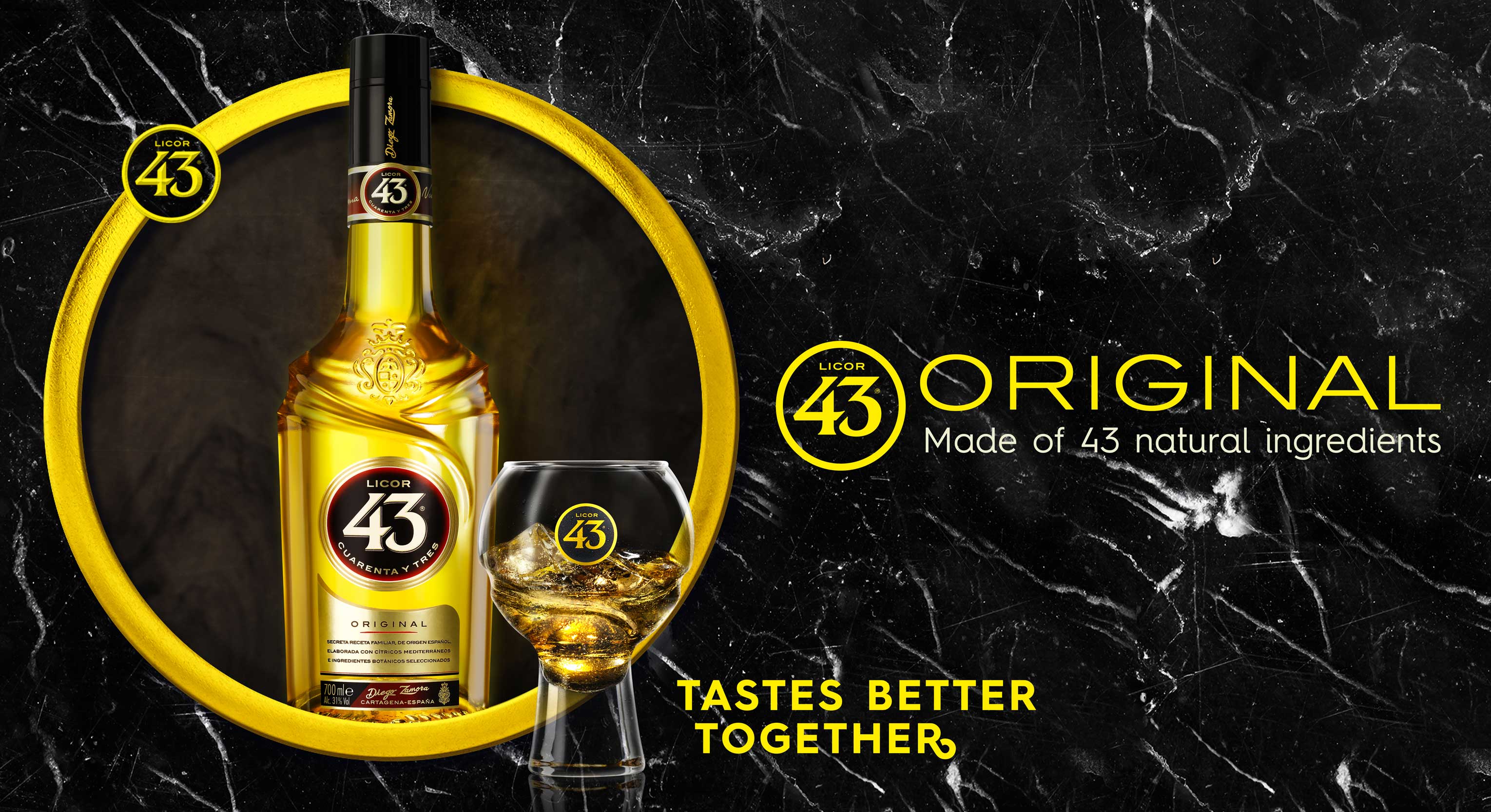 Licor 43 Set / Geschenkset - Licor 43 Liqueur 07L (31% Vol) + 4x Blanco 43 Gläser Likör Liquor 43er