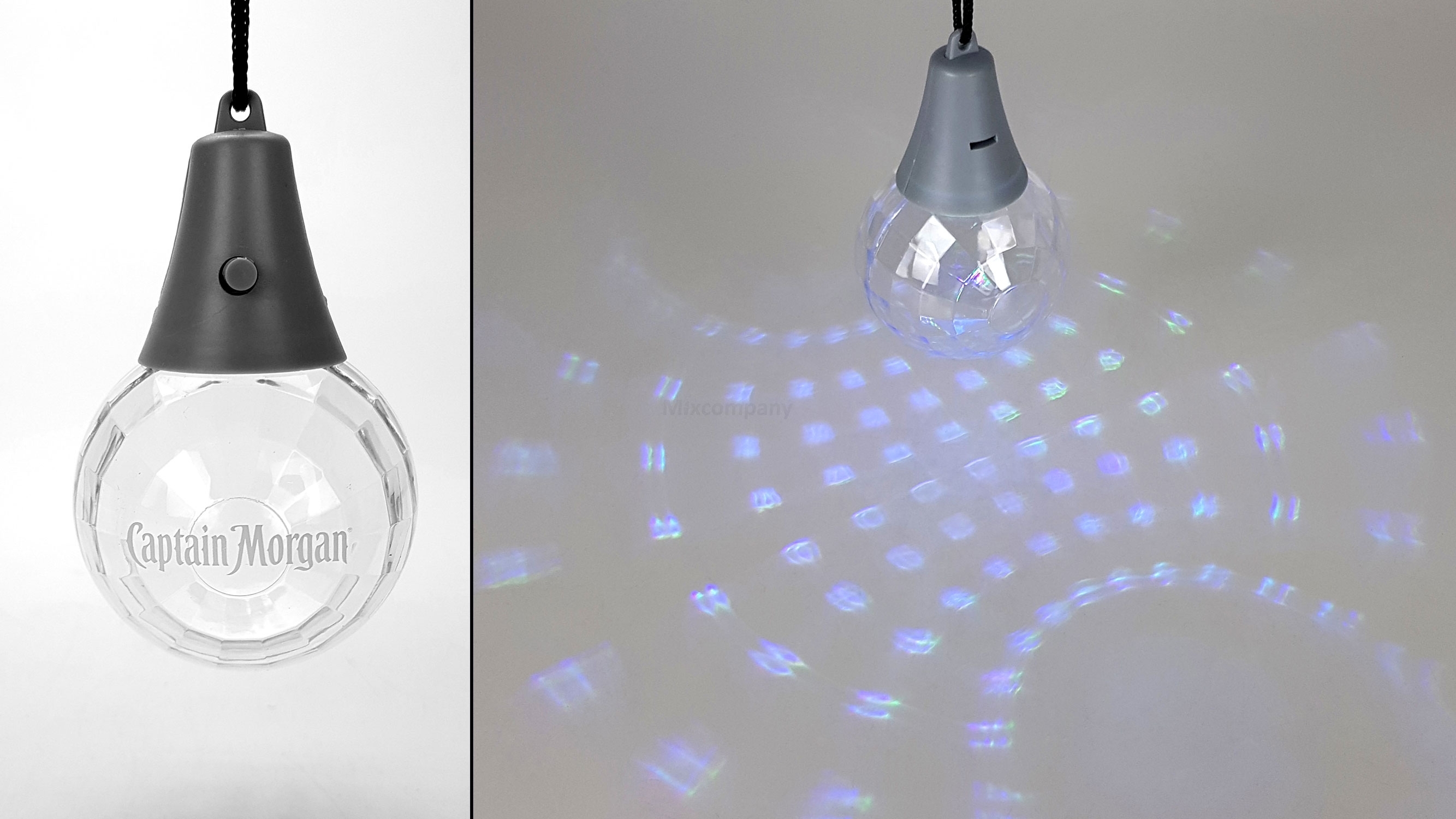 3x Captain Morgan Rum Bar Glas LED Disko Party Licht