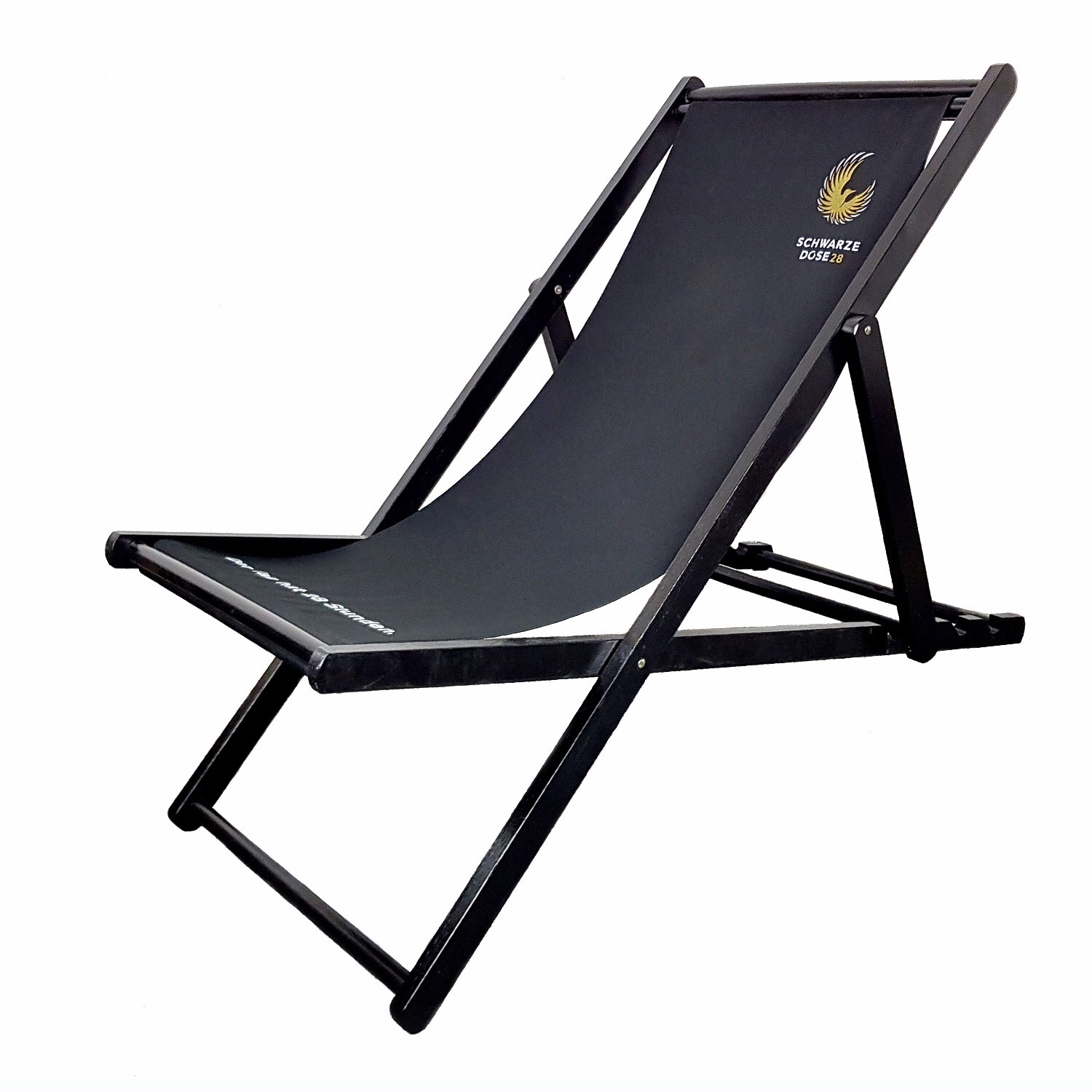 Schwarze Dose 28 Liegestuhl Stuhl aus Holz Gartenliege Klappstuhl schwarz