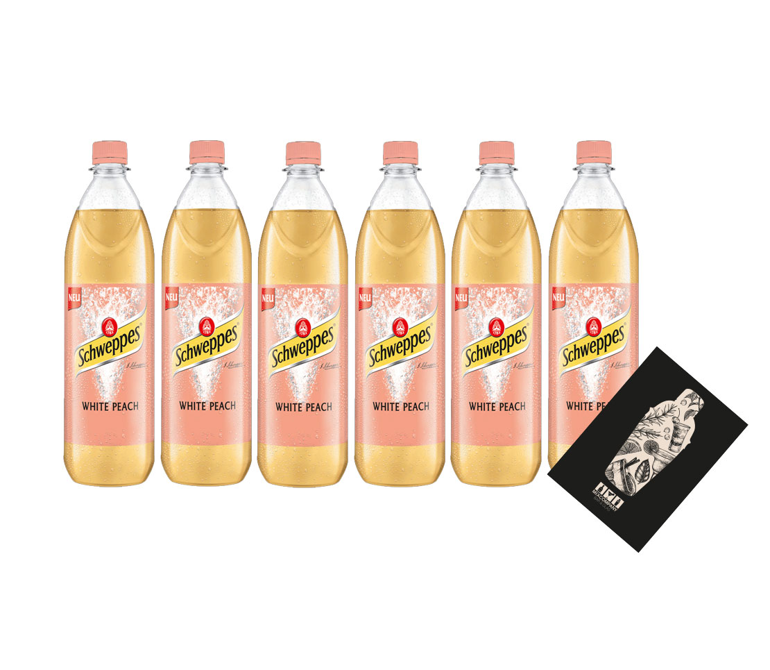 Schweppes White Peach 6er Set Pfirsich Softdrink 6x1L inkl. Pfand MEHRWEG