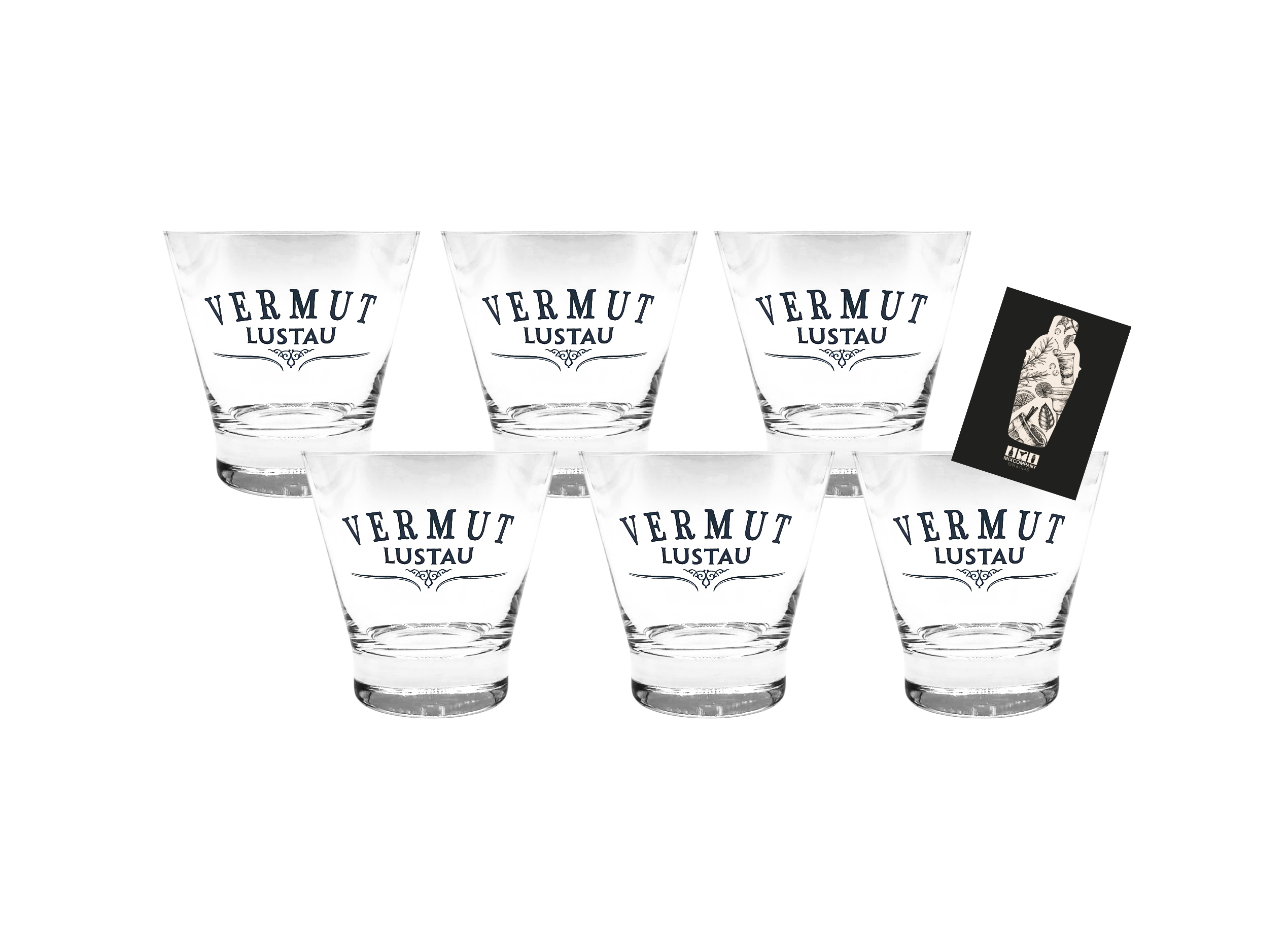 Vermut Lustau Glas Gläser Set - 6 x ca. 200ml Füllmenge/nicht geeicht