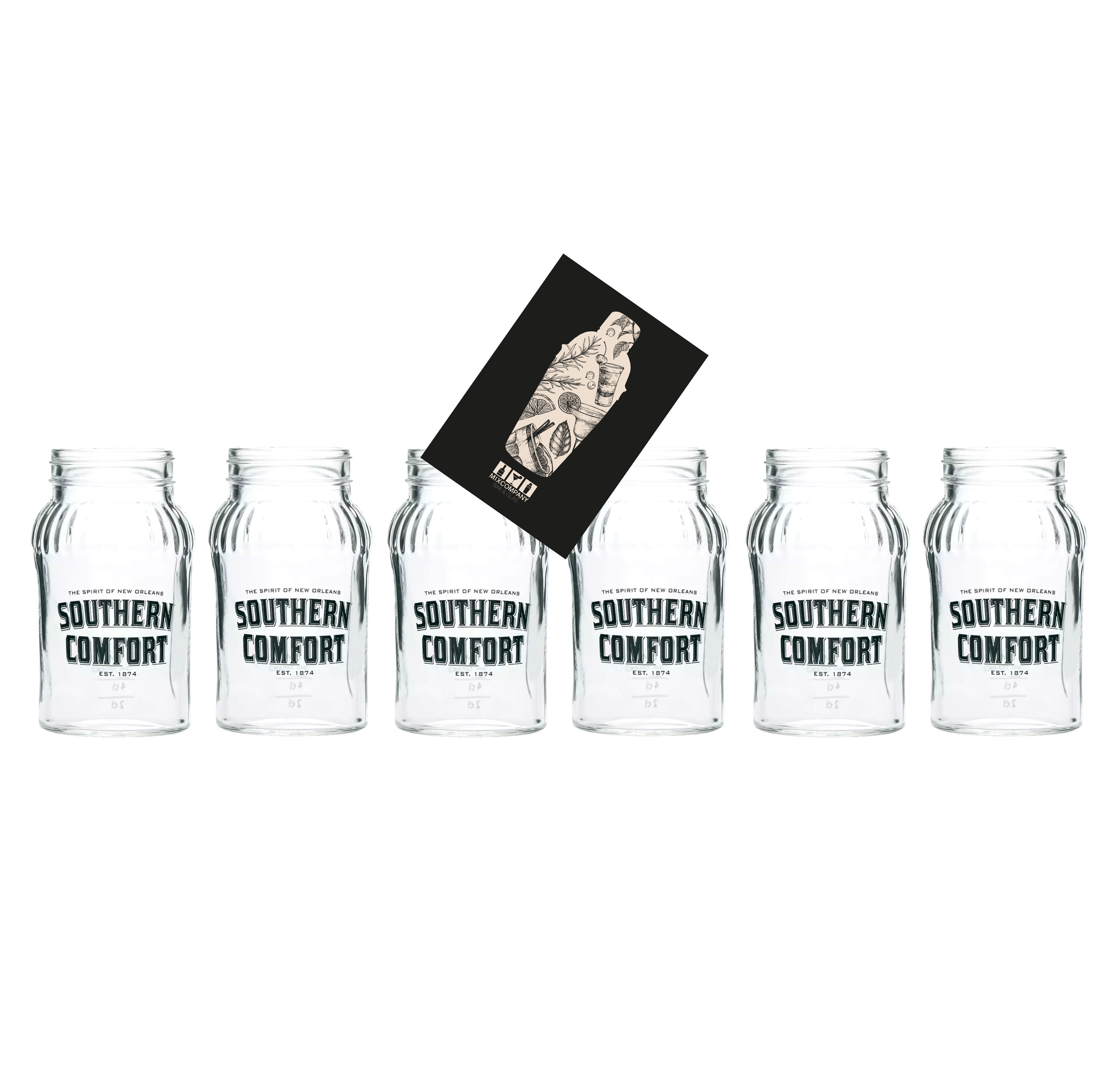 Southern Comfort 6er Set Lynchburg 6x Glas Gläser Bar Cocktail / Marmeladenglas 