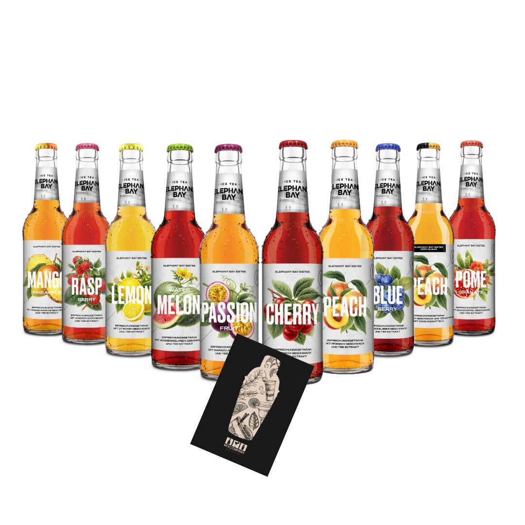 Elephant Bay Ice Tea Tasting Set – 10 Sorten (je 330 ml inkl. Pfand, MEHRWEG)