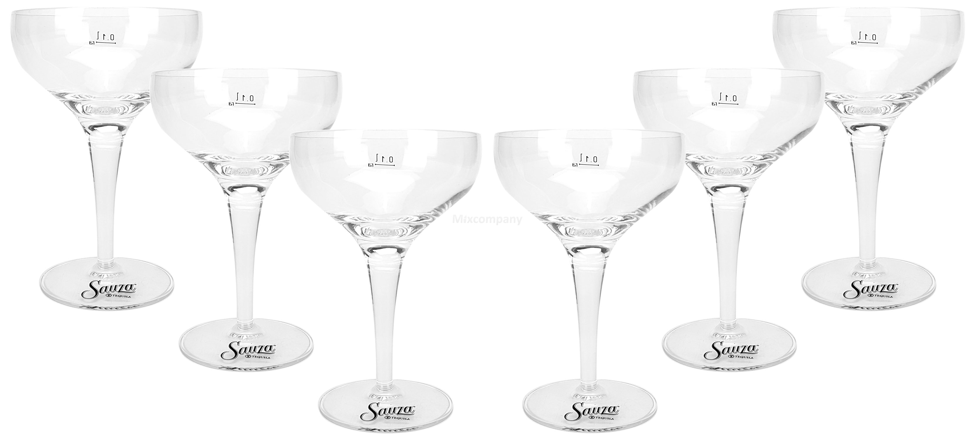 Martini Cocktail Longdrink Glas Gläser Set - 6x Martinigläser 0,1l geeicht