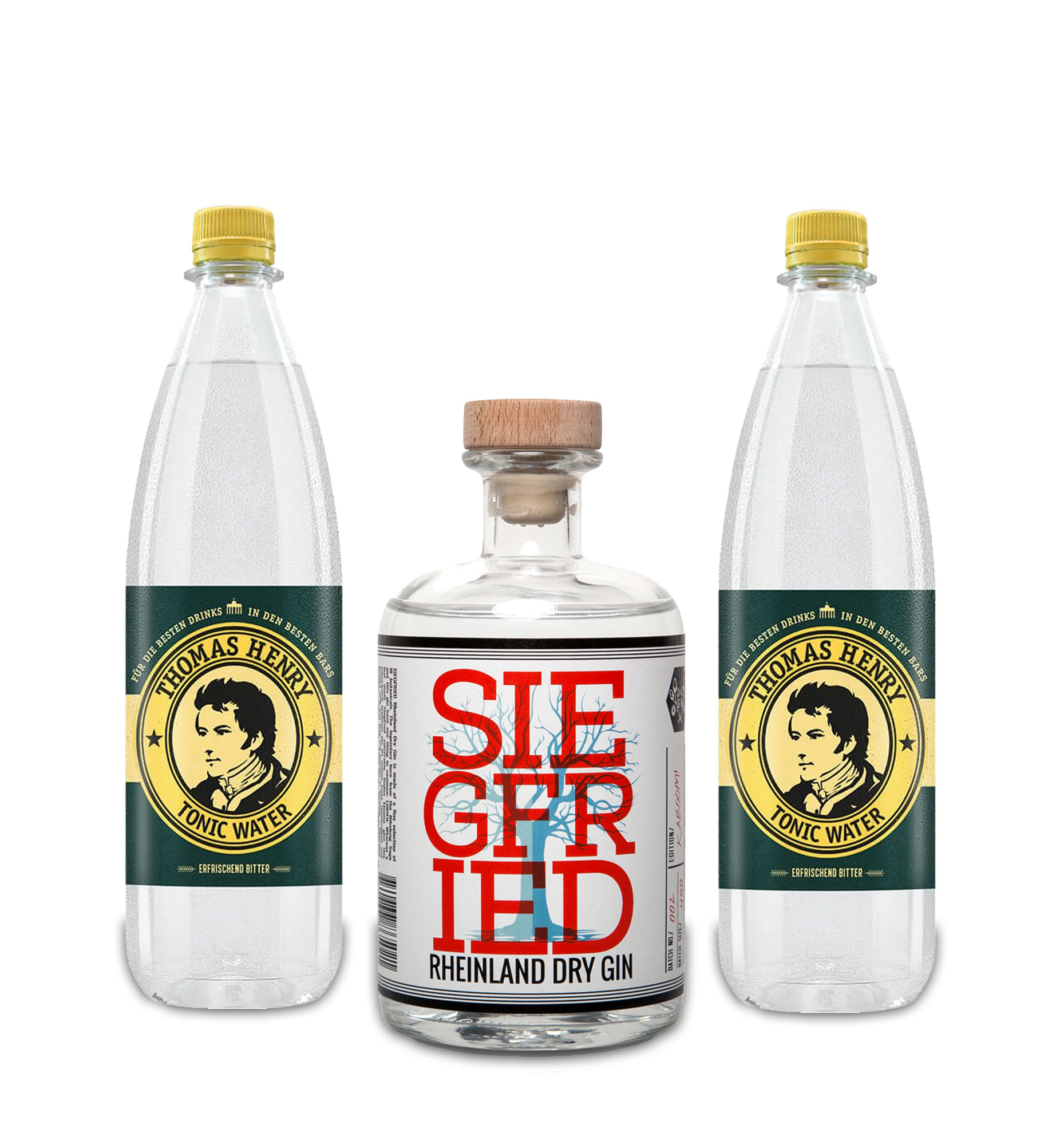 Rheinland + Inkl. Siegfried - Siegfried Gin - MEHRWEG 2 Gin Tonic Henry Water Set Thomas Pfand (41% Dry 1126 1000ml | Vol) Tonic 500ml