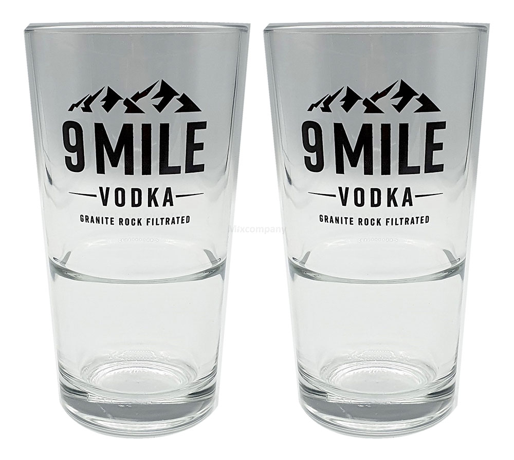 9 Mile Vodka Gläser set 2x Longdrinkglas 2er Set Glas / Gläser