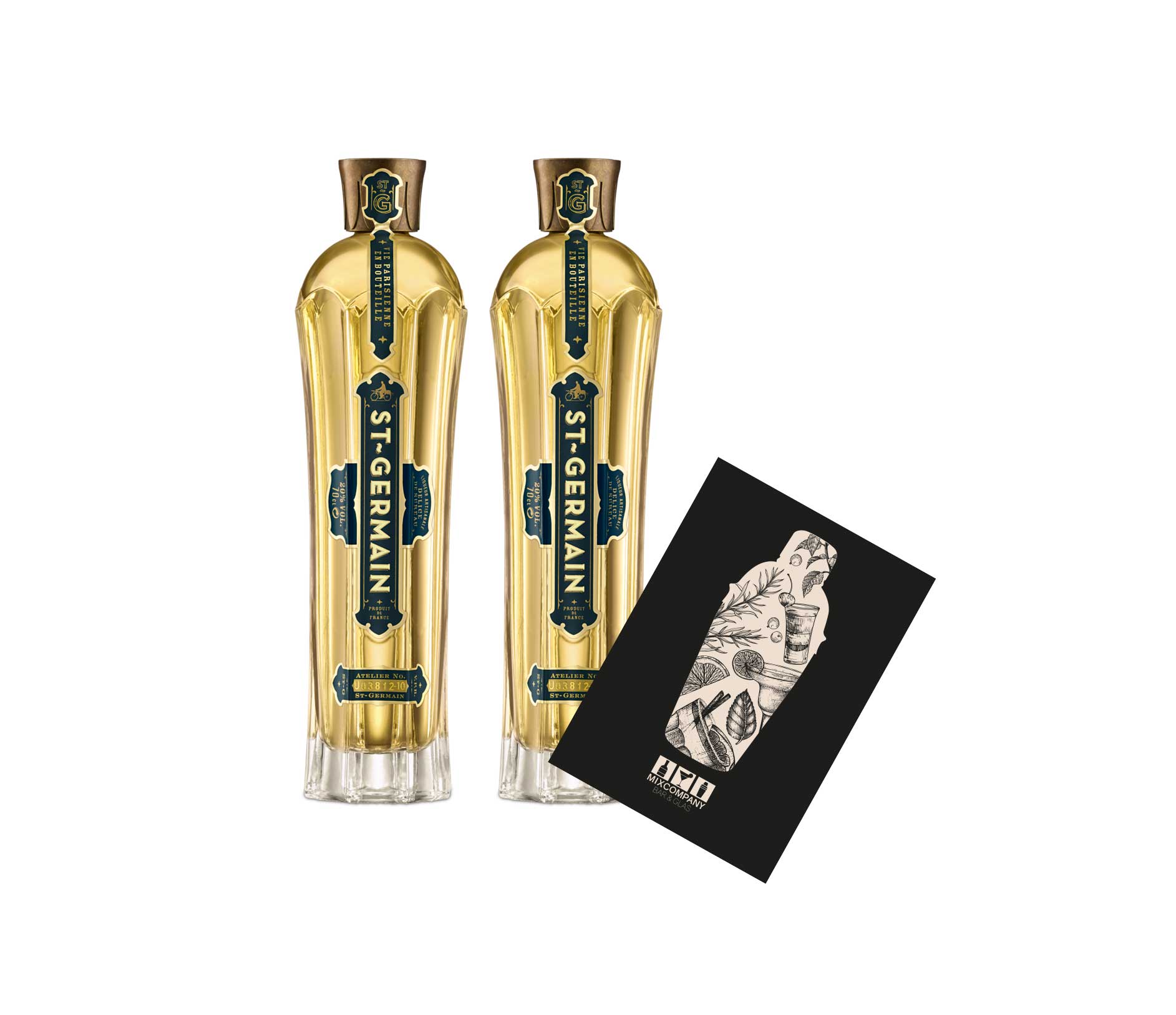 St Germain 2er Set Elderflower Holunderblütenlikör 2x 0,7l (20% VOL)- [Enthält Sulfite]