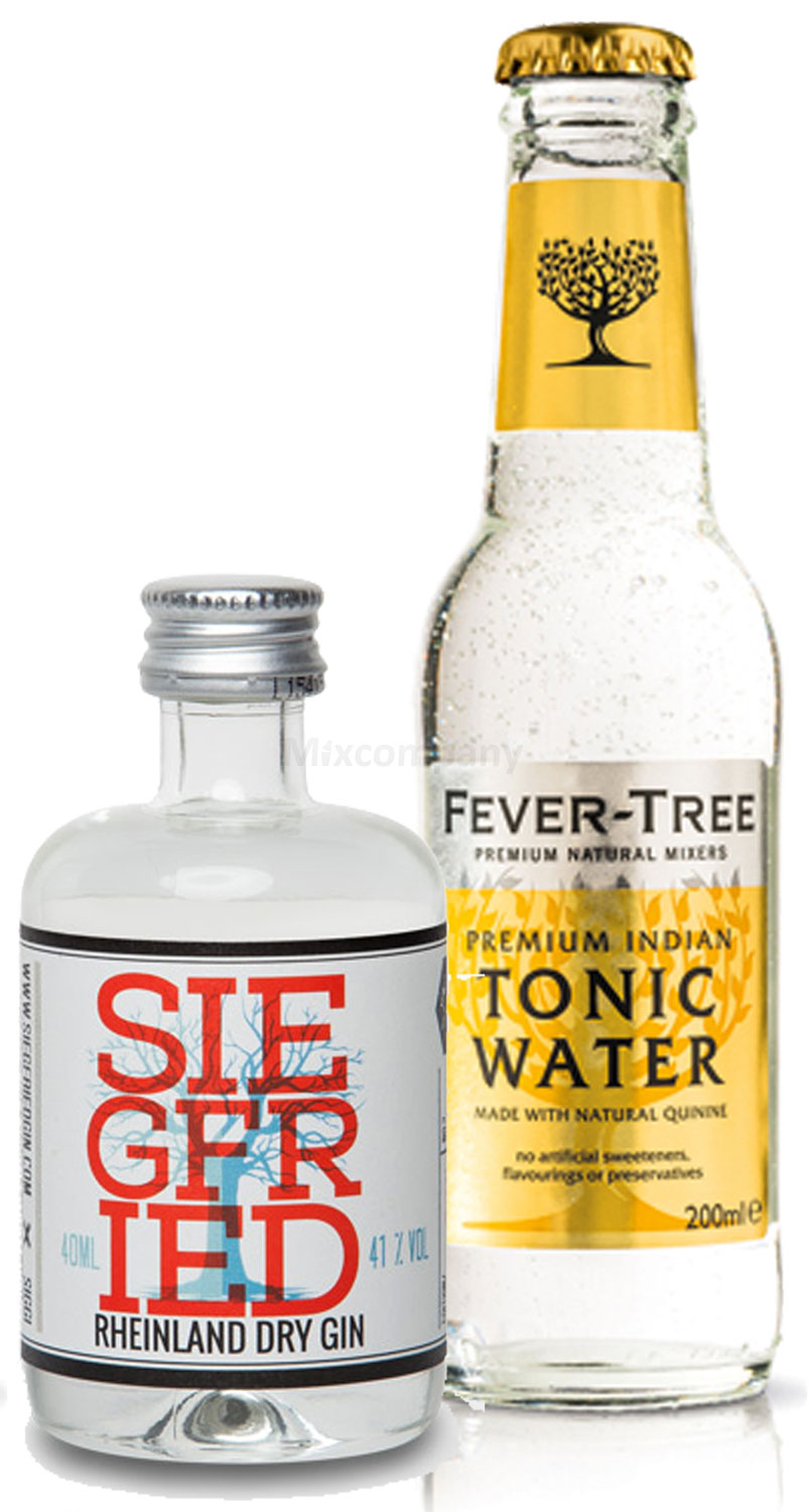 Gin Tonic Probierset - Siegfried Rheinland Dry Gin 4cl (41% Vol) + Fever-Tree Tonic Water 200ml inkl. Pfand MEHRWEG