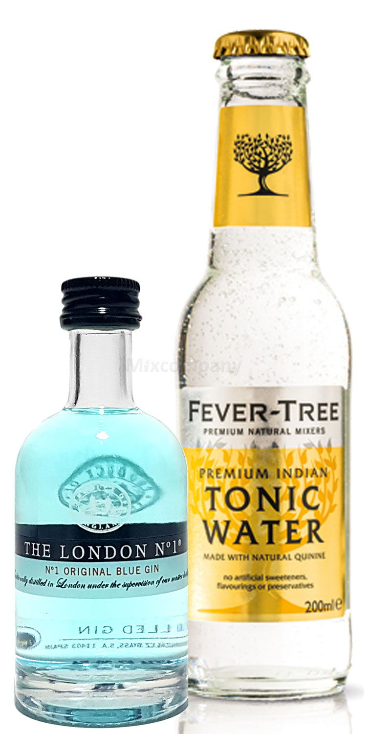 Gin Tonic Probierset - The London N1 Blue Gin 50ml (47% Vol) + Fever-Tree Tonic Water 200ml inkl. Pfand MEHRWEG