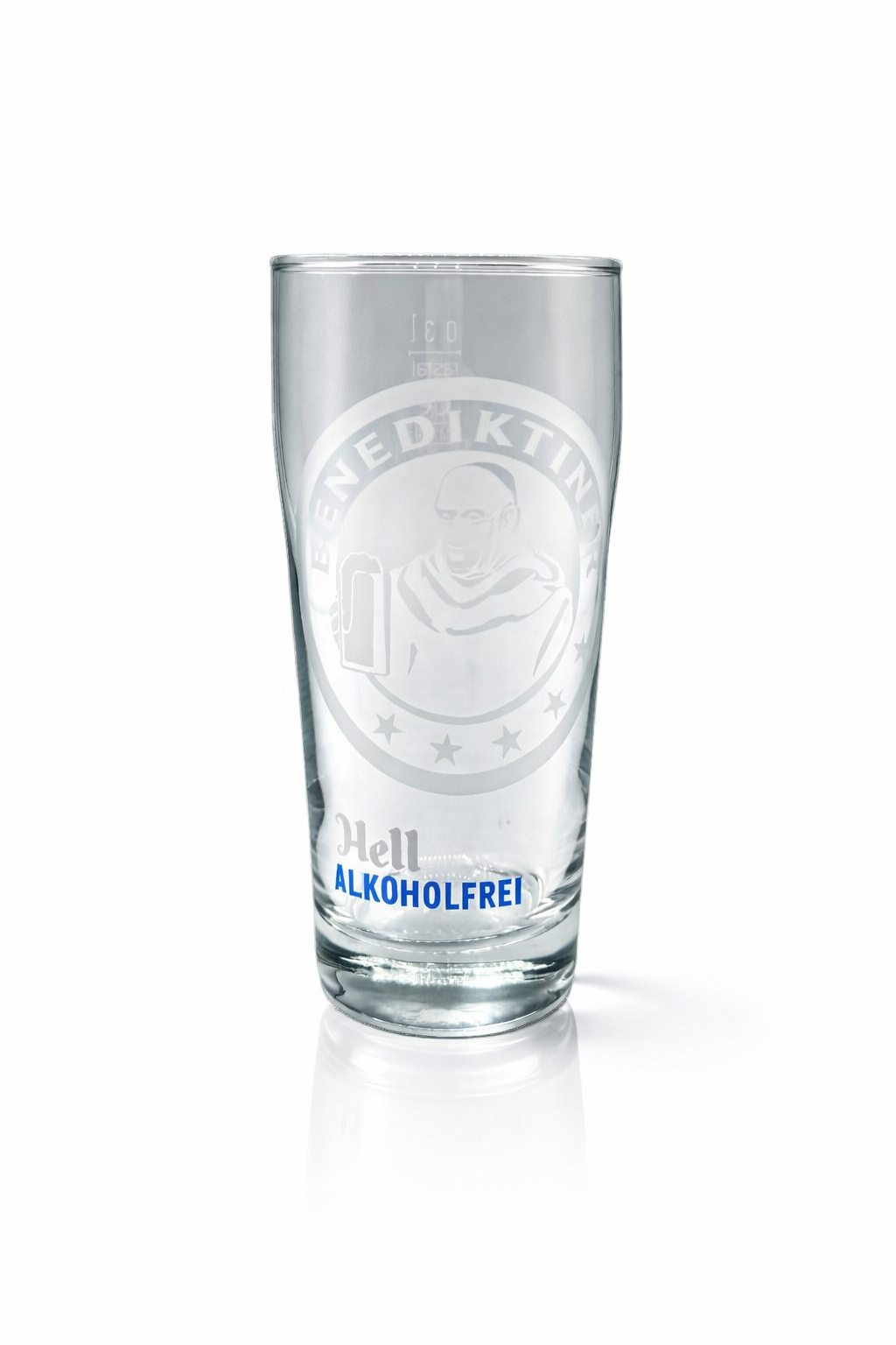 Benediktiner Hell Alkoholfrei Biergläser 12er Set 0,3L geeicht – Markenbiergläser mit Benediktiner Motiv