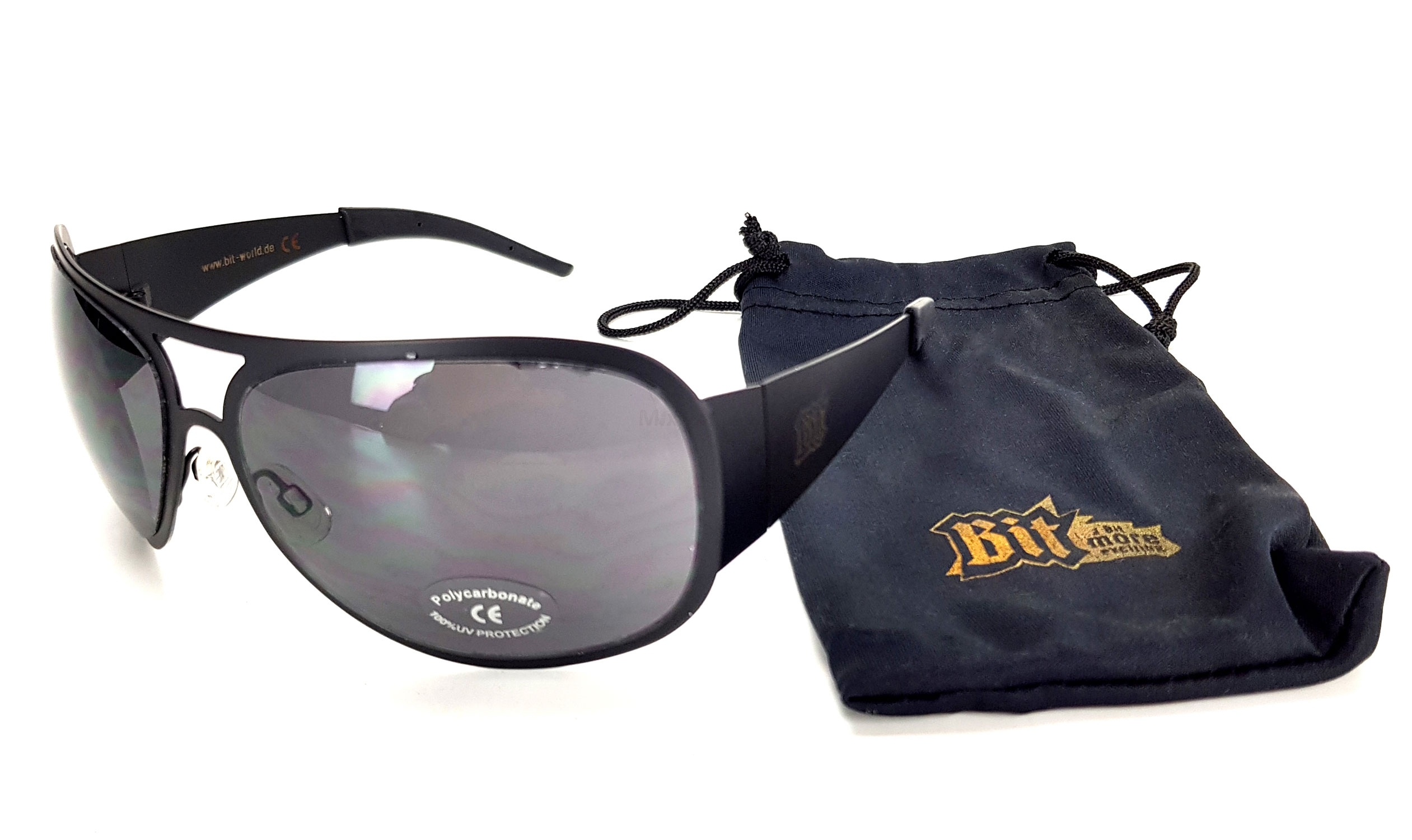 Bitburger Sonnenbrille Nerd Party Flieger Brille schwarz mit vollem UV Schutz inkl. Etui