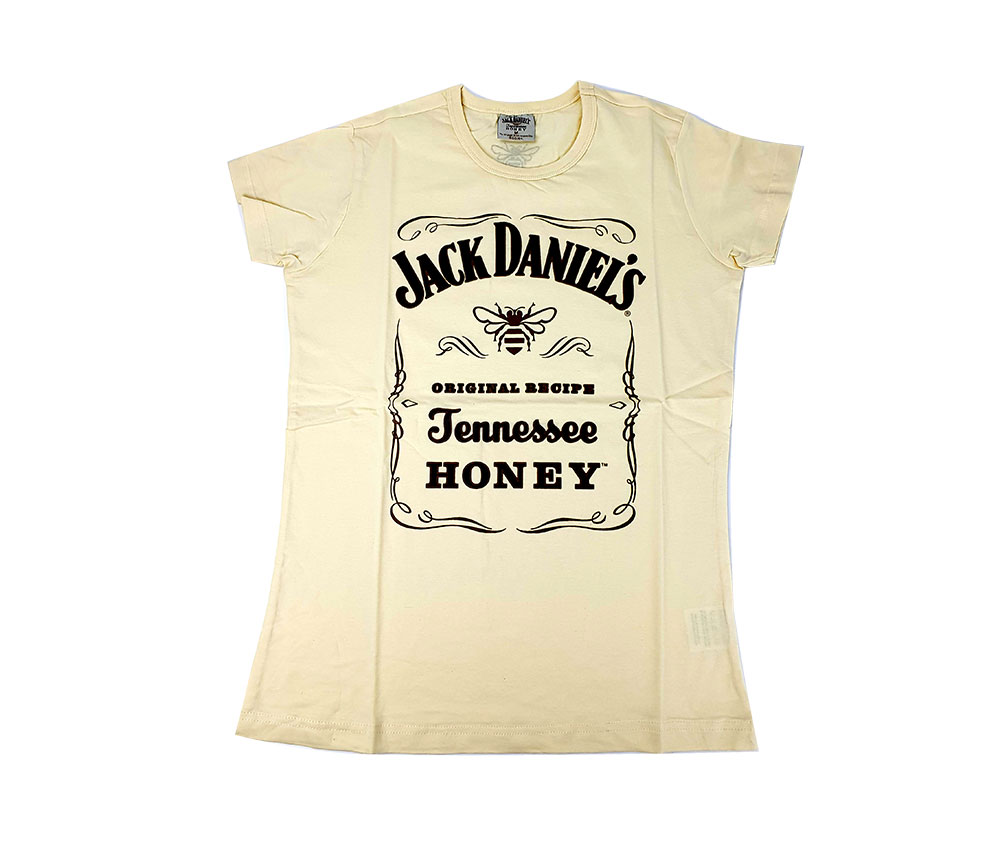 2er Jack Daniels Honey T-Shirt Damen Grösse M Baumwolle in beige