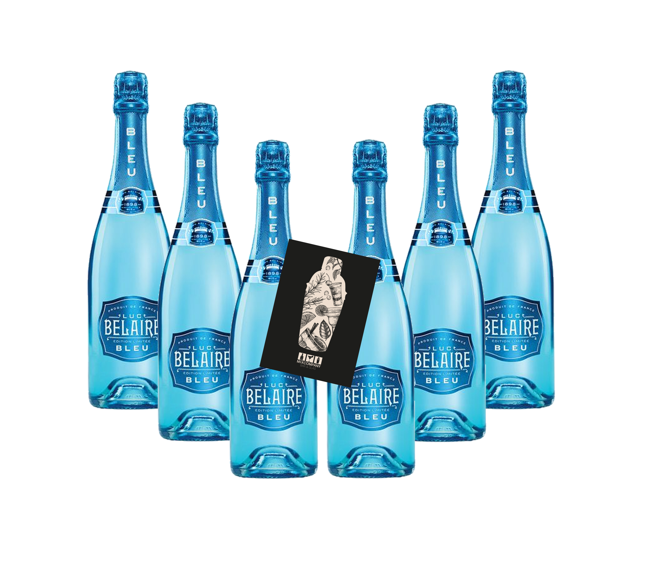 6er-Set Luc Belaire Luxe Edition Limitee Bleu 0,75 Liter (12,5% vol) Schaumwein aus Frankreich - [Enthält Sulfite]