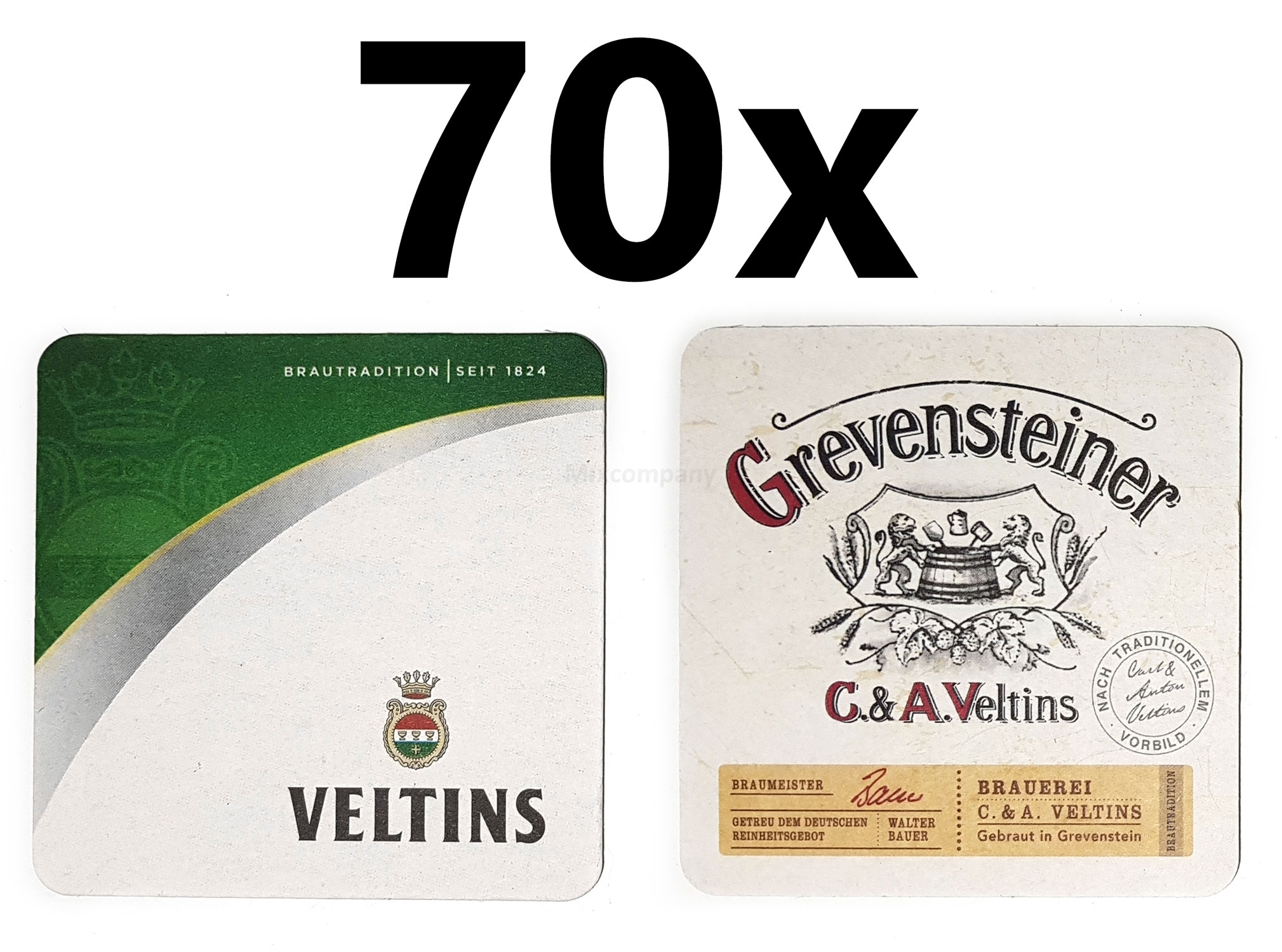 Veltins Bierdeckel Untersetzer Unterlage Pappdeckel Bierfilz - 70er Packung