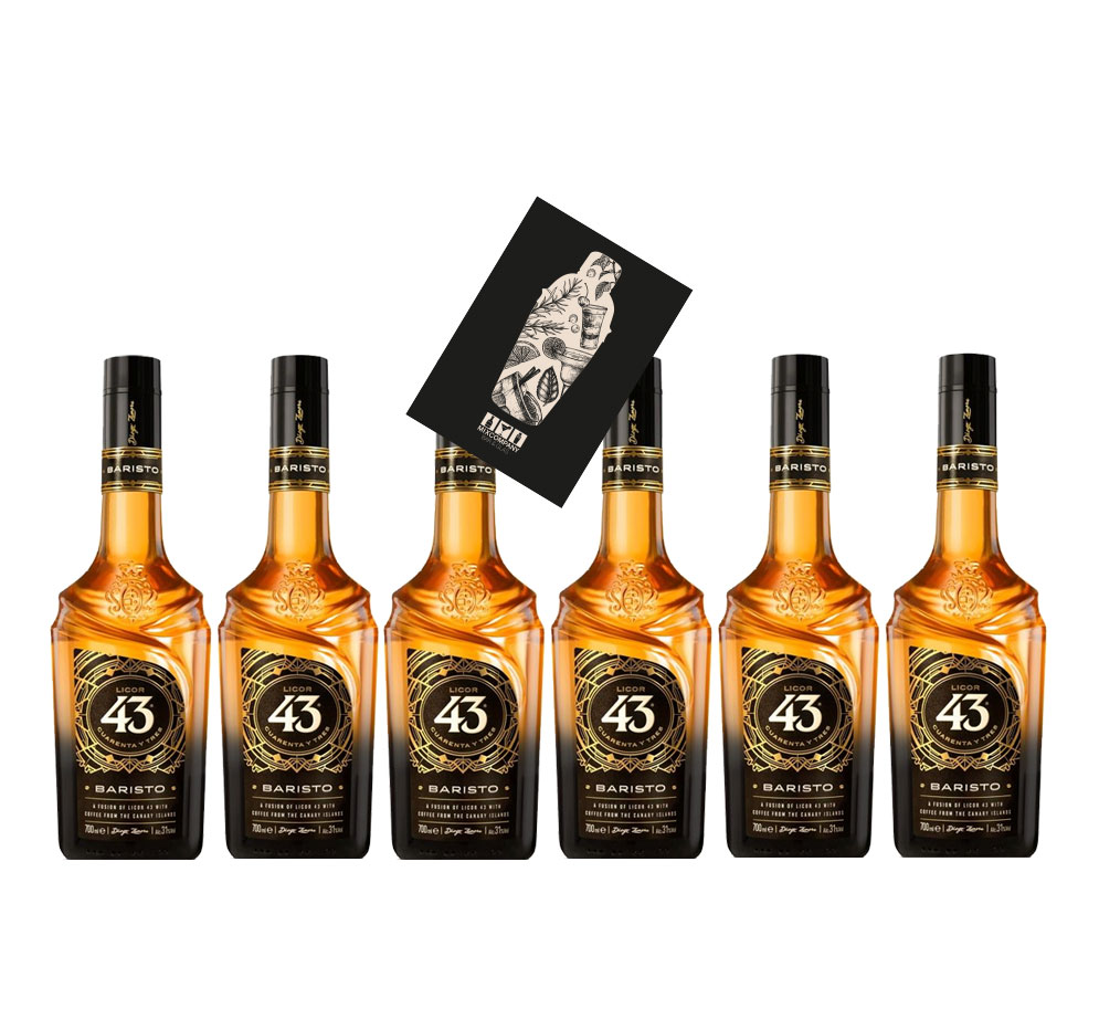 0,7L Original y 6x Likör einzigartigen Inseln Liquor | Set Licor 6er Sulfite] 43 Kaffee Baristo Kaffeelikör mit Tres der Kanarischen Licor Cuarenta 43 12737 [Enthält 43 (31% Vol) -