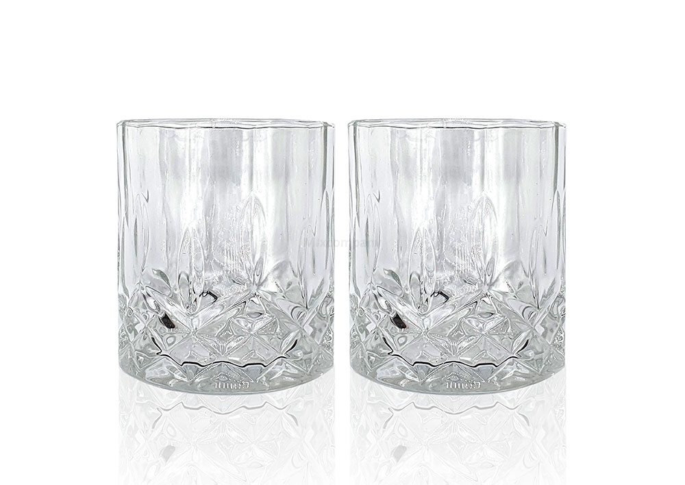 Mixcompany Wasser Glas / 2er Gläser Set - 2x Wasserglas / Kristall Design Wasser Glas