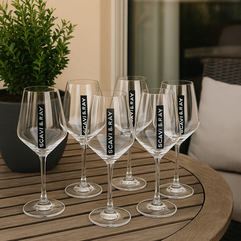 Scavi & Ray Weingläser – 6er Set Transparent | Elegante Premium-Gläser für Prosecco, Champagner, Wein & Aperitivi mit 0,2L Eichung 