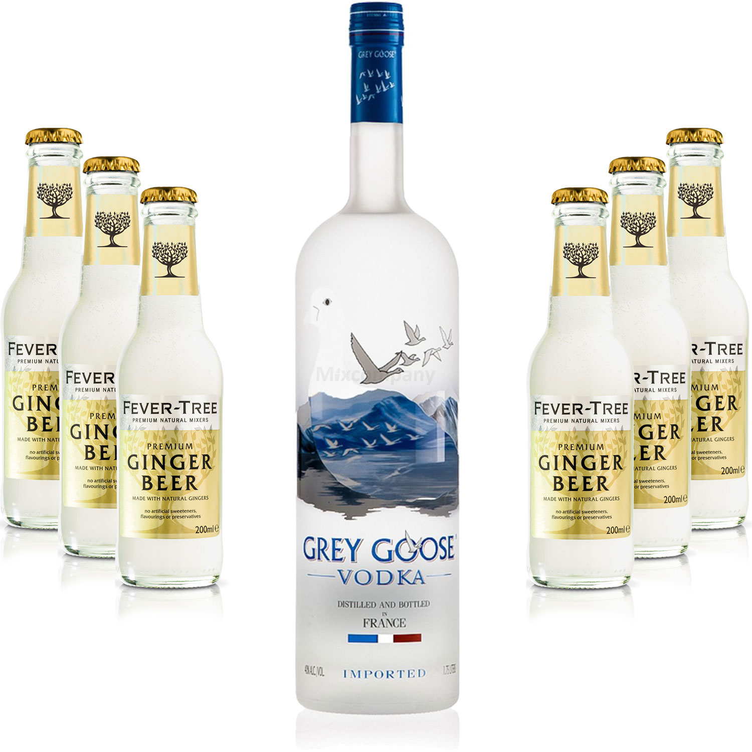 Moscow Mule Set - Grey Goose Vodka 0,7l 700ml (40% Vol) + 6x Fever Tree Ginger Beer 200ml - Inkl. Pfand MEHRWEG