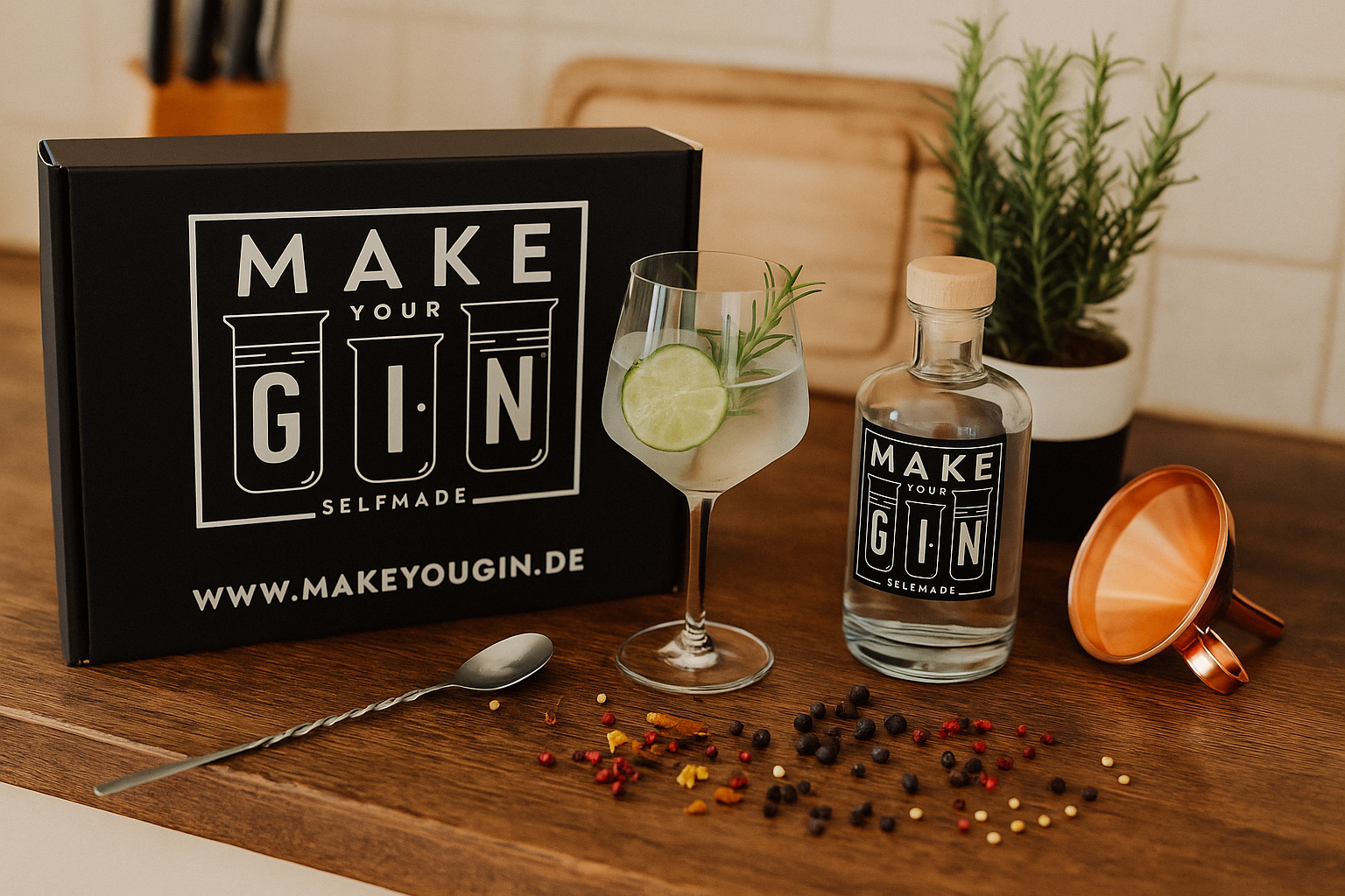 Make Your Gin – Premium DIY Gin Set mit 12 Botanicals, Safran & Kaffeebohnen | Gin zum Selbermachen mit Anleitung & Rezepten | Geschenkidee für Gin-Liebhaber