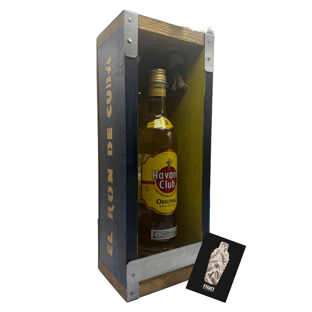 Havana Club Glorifier aus Holz – Handgefertigte LED-Präsentationsbox (ohne Flasche) 