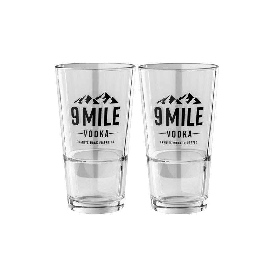 9 Mile Vodka Gläser set 2x Longdrinkglas 2er Set Glas / Gläser