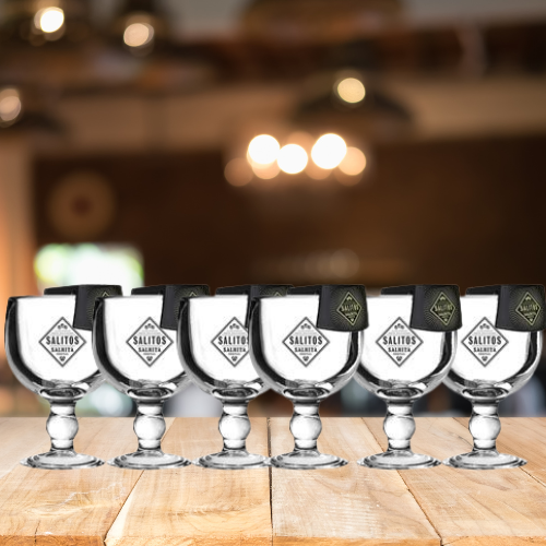 Salitos Salrita Cocktail 6er Set - 6x Cocktailglas + 6x Flaschenhalter