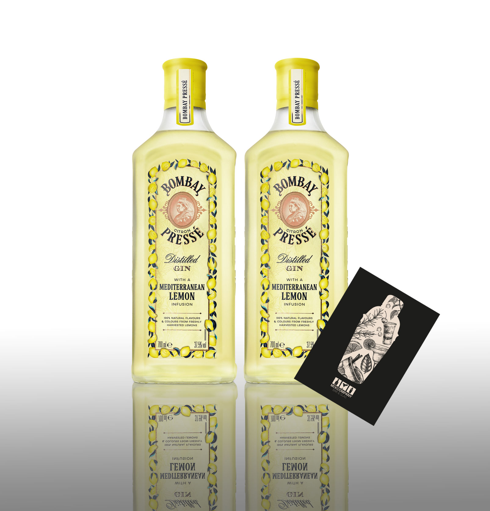 Bombay 2er Set Citron Presse Gin 2x 0,7L (37,5% Vol) Mediterranean Lemon Infusion- [Enthält Sulfite]