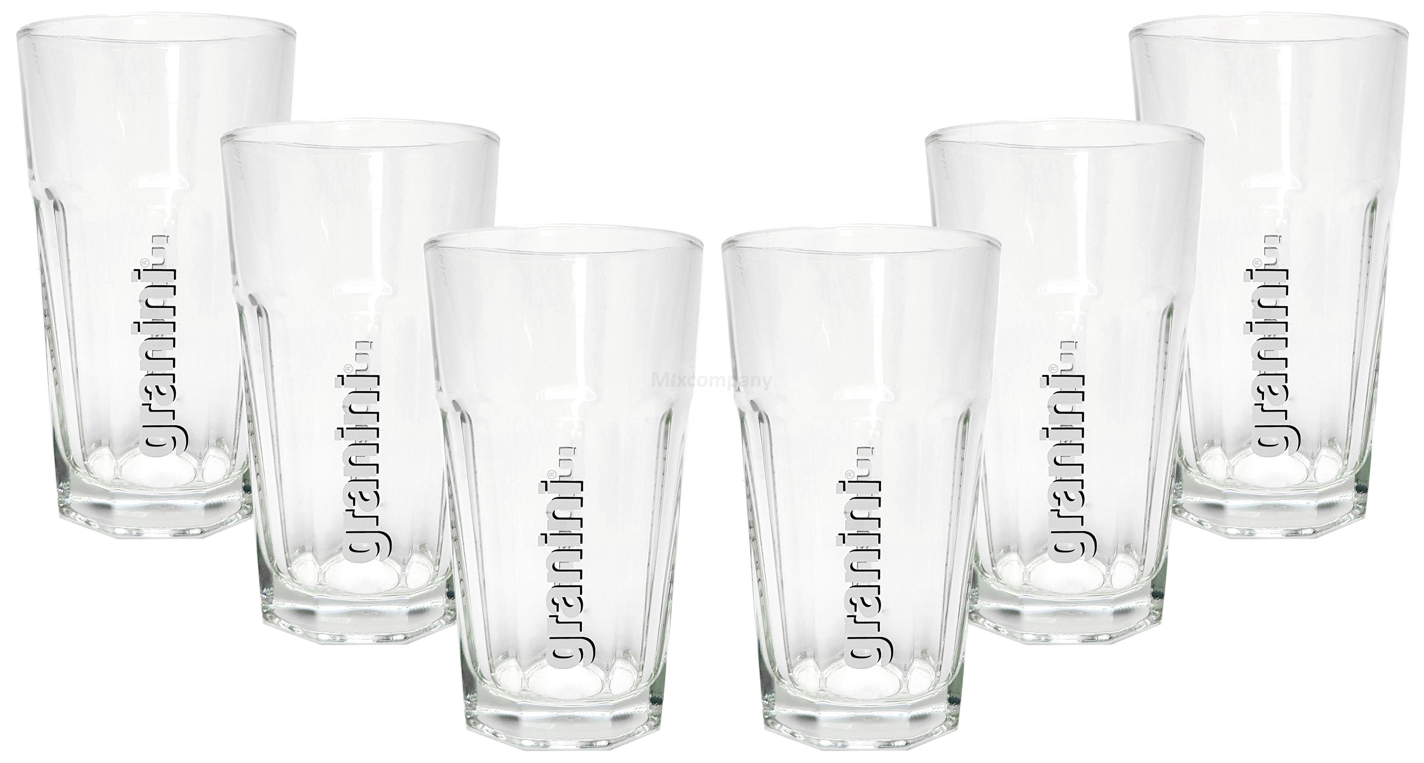 Granini Glas Gläserset - 6x Gläser Höhe : 14 cm Breite : Ca 7,5 cm 0,34l Longdrinkglas Becherglas Saftglas Cocktailglas 