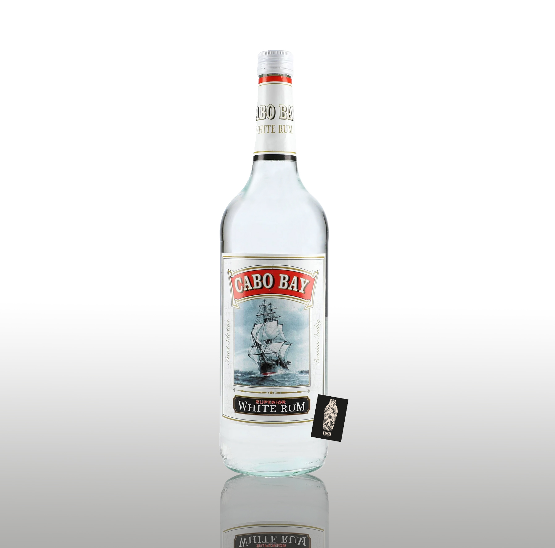 Cabo Bay Superior White Rum 1L ( 37,5% vol.) inkl. Mixcompany Postkarte- [Enthält Sulfite]