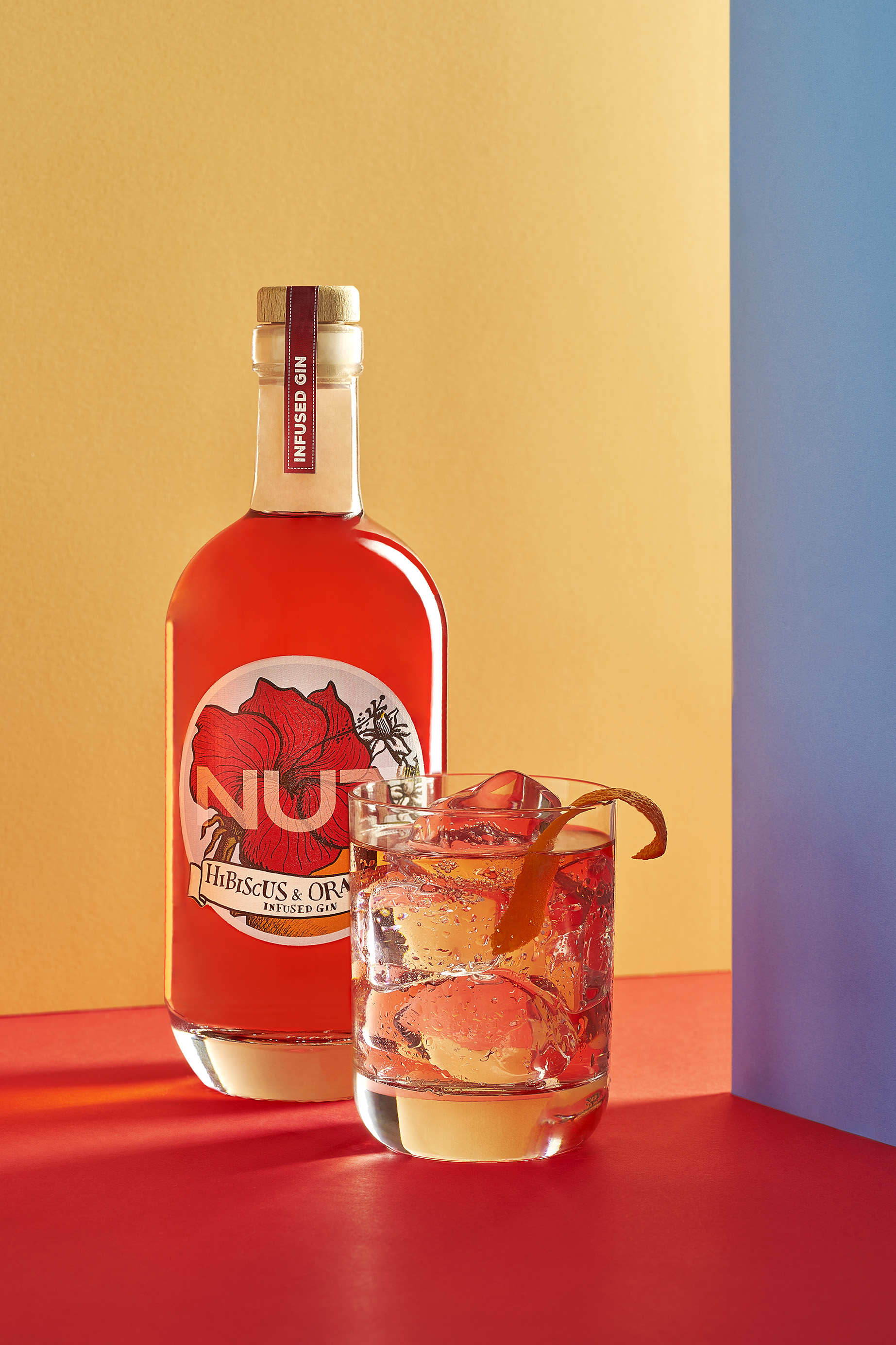 NUT 2er Set Infused Gin Hibiscus Orange 2x 0,7L (40% Vol) Hibiskus Orange Gin NUT Distillery- [Enthält Sulfite]