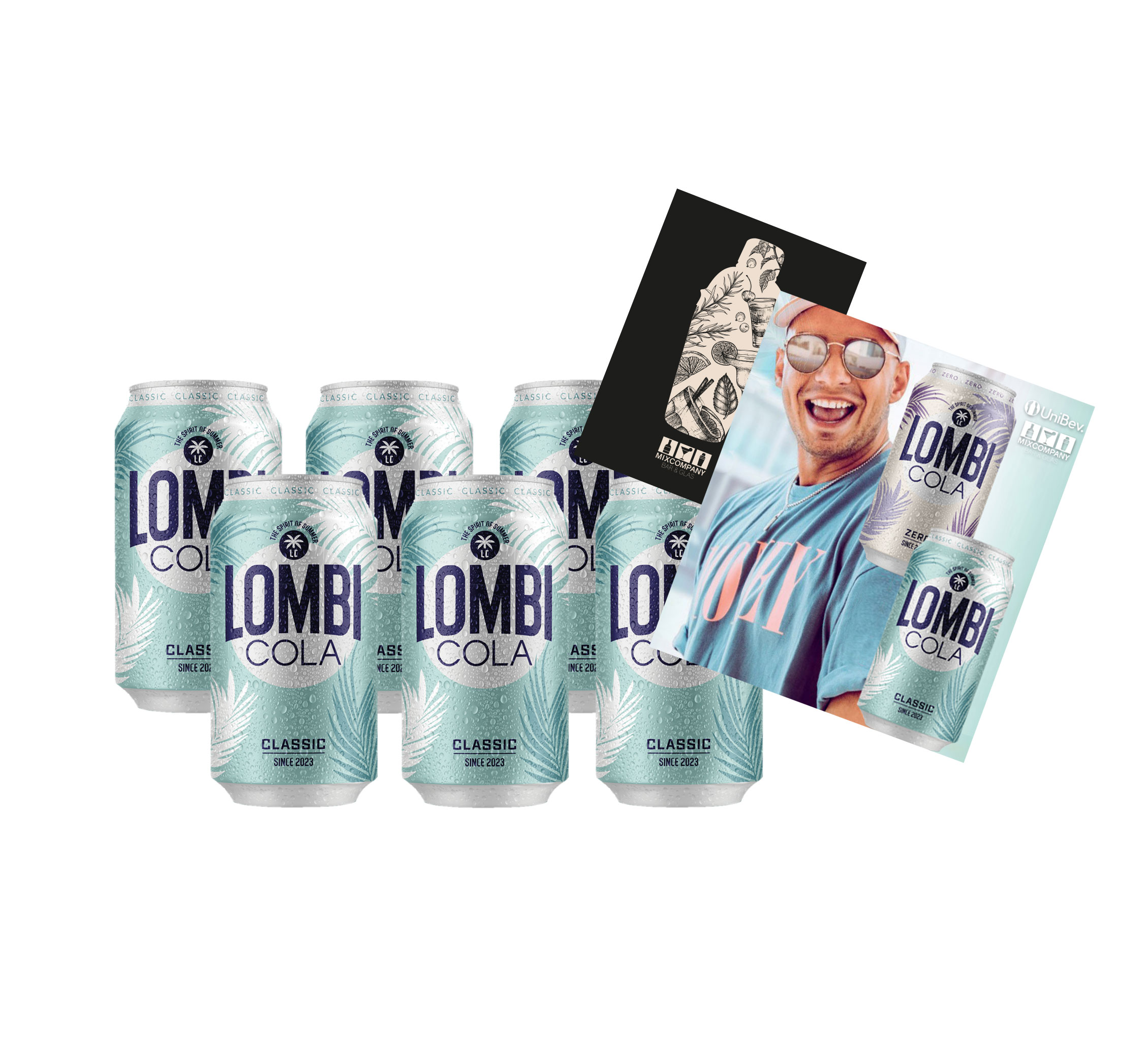 Lombi Cola -  Sänger Pietro Lombardi Cola - 6er Set Lombi Cola 6x 0,33L mit Lombi Postkarte inkl. Pfand EINWEG 