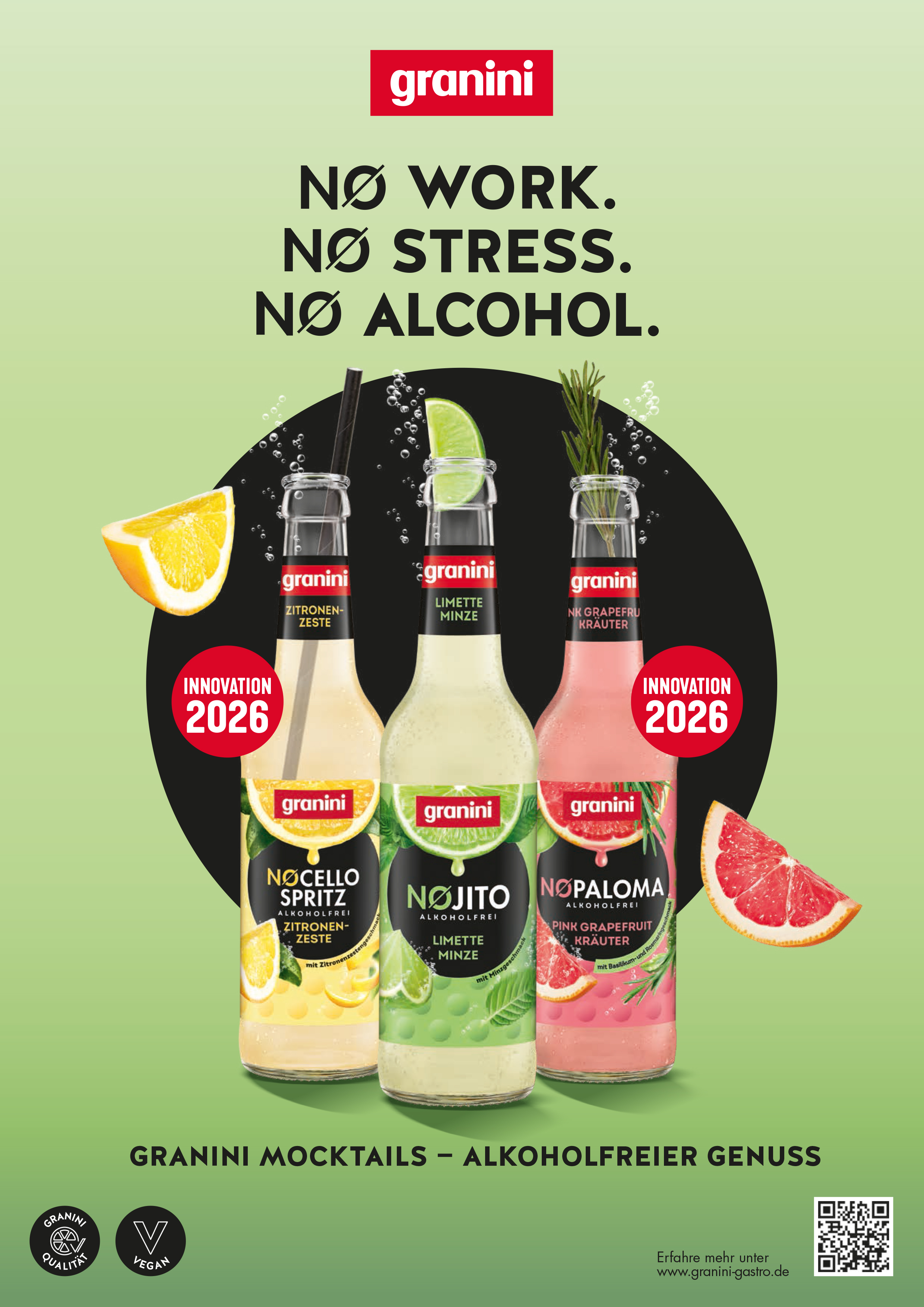 granini NØJITO Limette Minze 6x 0,33L – alkoholfreies Erfrischungsgetränk, inkl. Pfand MEHRWEG