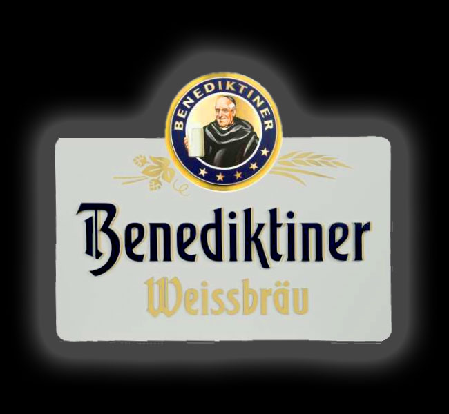 Benediktiner Weissbräu Leuchtschild Werbeschild Werbetafel Leuchtreklame LED Beleuchtet mit Netzteil 