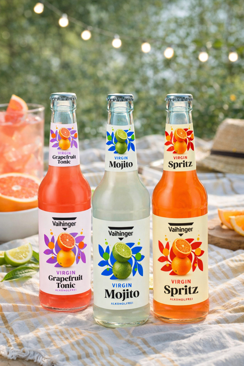 Vaihinger Virgin Probierset alkoholfrei – 3 × 0,33 l Glasflaschen – Mojito, Grapefruit Tonic & Spritz – inkl. Pfand EINWEG